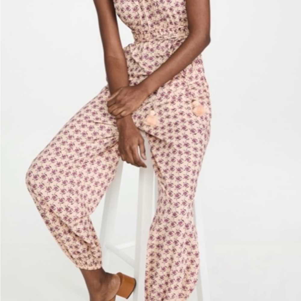Tory Burch Pink and Purple Jumpsuit w/ wrap belt